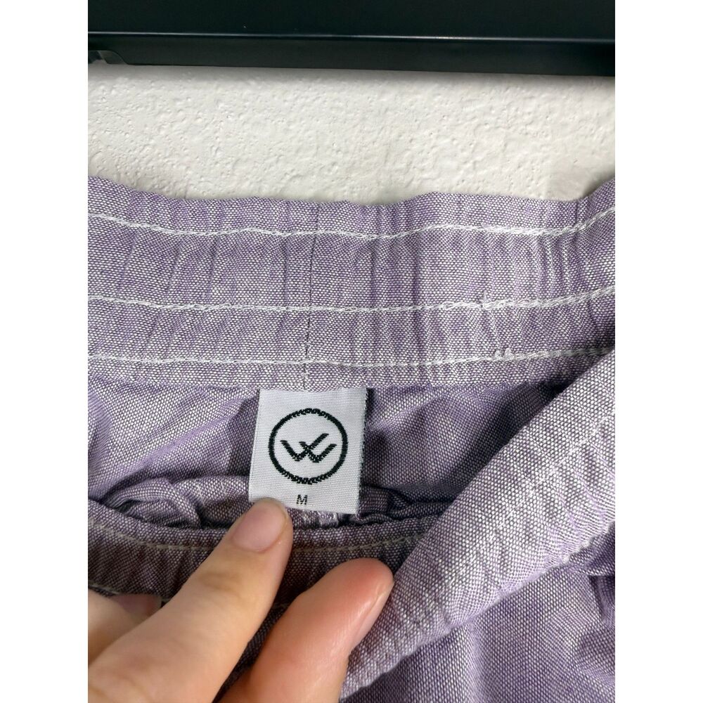 WOWIE Mens Casual Purple Shorts Sz M Drawstring Pull On Aztec Trim Breathable - Picture 5 of 11